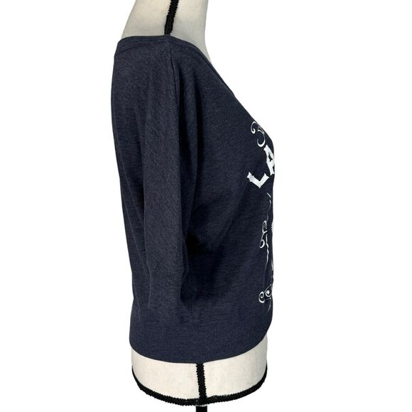 Zenana Outfitters Medium Top Graphic Dolman Sleeve Boat Neck Las Vegas Sin City - Picture 4 of 9